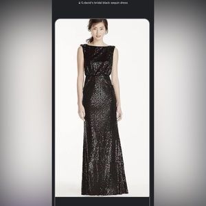 David’s bridal black sequin dress - small